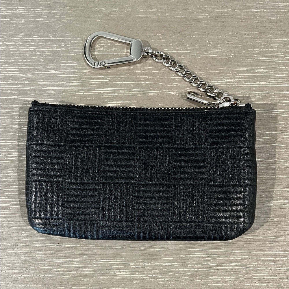 Black Textured Keychain Wallet